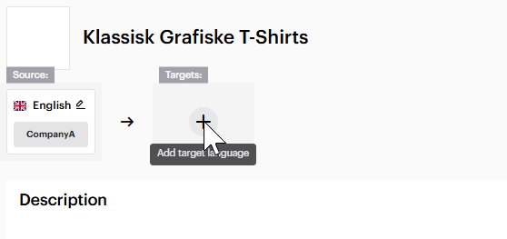 The target language selector