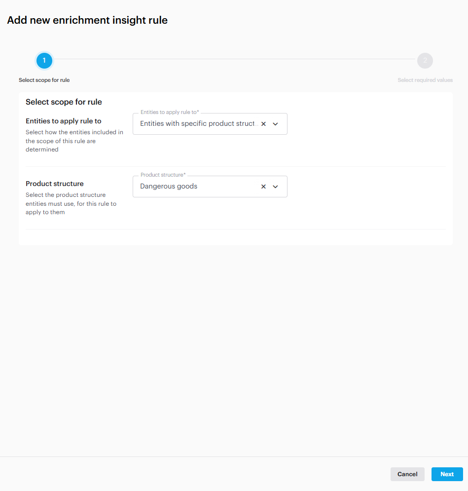 The rule scope selector
